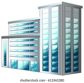 Construcción de Office en ilustración de fondo blanco