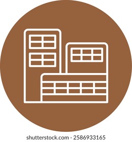 Office Building Outline Circle Style Icon Design