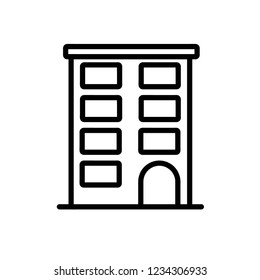 Office building outline icon. linear style sign for mobile concept and web design. Residential building simple line vector icon. Symbol, logo illustration. Pixel perfect vector graphics