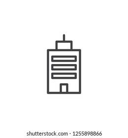 Office building outline icon. linear style sign for mobile concept and web design. Residential House simple line vector icon. Symbol, logo illustration. Pixel perfect vector graphics