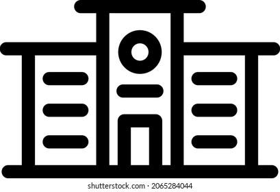 Office Building Outline Vector Icon Design
