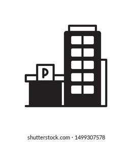 Office building parking icon. flat simple pictogram. Parking garage vector illustration