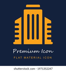 Office Building premium material ui ux isolated vector icon in navy blue and orange colors