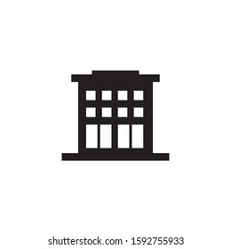 Office building sign icon in flat style. vector illustration