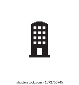 Office building sign icon in flat style. vector illustration