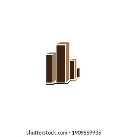 Office building sign icon in flat style. Apartment vector illustration on white isolated background. Architecture business concept.