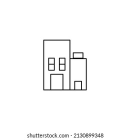 Office building sign icon in flat style. Flat vector illustration on a white isolated background. Architectural business concept.