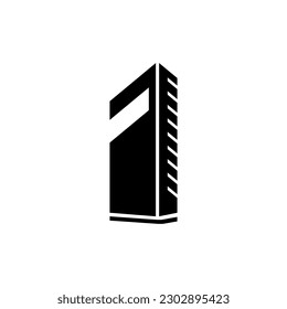 Office building sign icon in flat style. Apartment vector illustration on white isolated background. Architecture business concept.