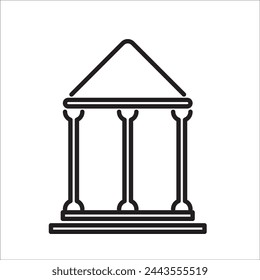 Office building sign icon in flat style. Apartment vector illustration on white isolated background. Architecture business concept.