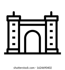Office building sign line icon. Apartment vector illustration on white isolated background. Architecture business concept.