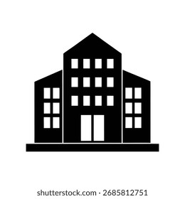 Office building silhouette vector art illustration