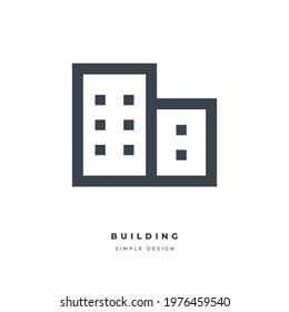 Office building thin line icon isolated on white background.