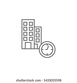 Office, building, time management icon. Element of time management icon. Thin line icon for website design and development, app development