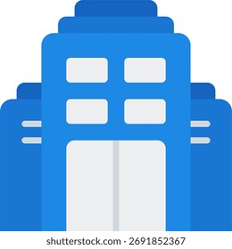 Office building vector design, corporate workspace and business center concept, modern architecture illustration. Flat Icon