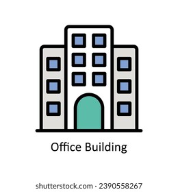 Office Building vector filled outline Icon Design illustration. Business And Management Symbol on White background EPS 10 File