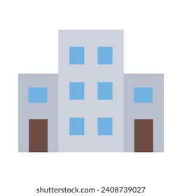 Office Building Vector Flat Icon For Personal And Commercial Use.
