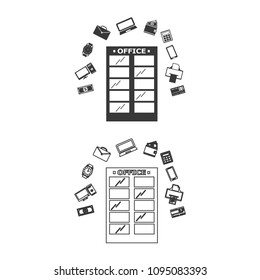 Office building vector  icon.