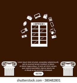 Office building vector icon.