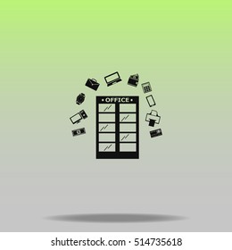 Office building vector icon