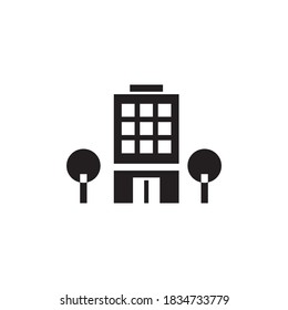 office building vector icon design template