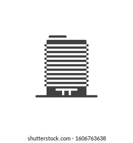 Office building vector icon. filled flat sign for mobile concept and web design. City house buildings glyph icon. Symbol, logo illustration. Vector graphics