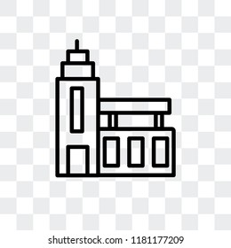 Office Building vector icon isolated on transparent background, Office Building logo concept