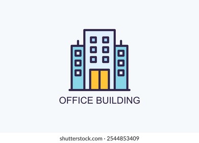 Office Building Vector Icon Or Logo Illustration