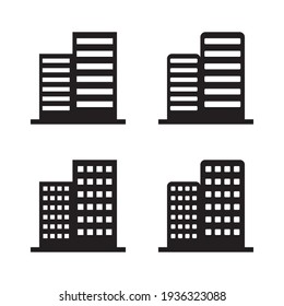 Office building vector icon on white background