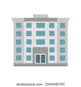Office building vector icon on white background. 
