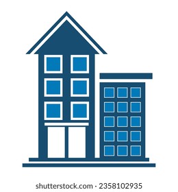 ilustración vectorial de construcción de oficinas en fondo blanco