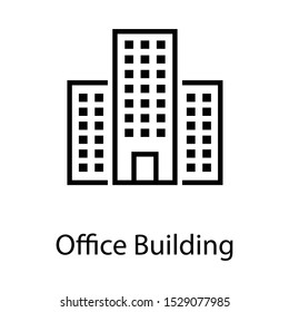 Office Building Vector, Line design of office building icon.