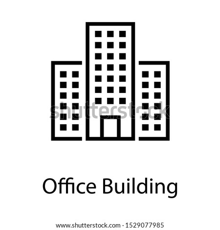 Office Building Vector, Line design of office building icon.