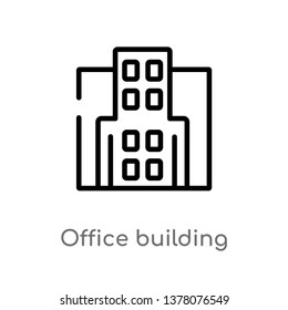 office building vector line icon. Simple element illustration. office building outline icon from real estate concept. Can be used for web and mobile