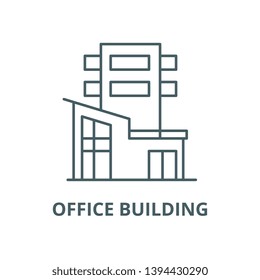 Office building vector line icon, linear concept, outline sign, symbol