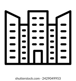 Office Building Vector Line Icon Design