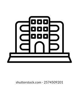 Office Building Vector Line Icon Design