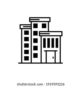 Bürogebäude Vektorgrafik Symbol Stil Illustration. 