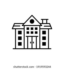 office building vector outline icon style illustration. 