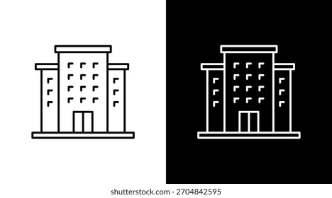 Design de Conjunto de Ícones Brancos do Prédio do Office