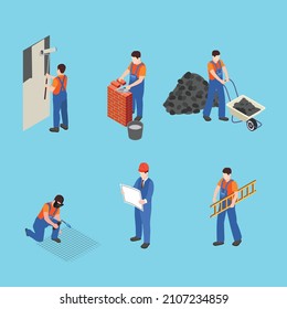 Office building worker set isometric 3d vector concept for banner, website, illustration, landing page, flyer, etc.