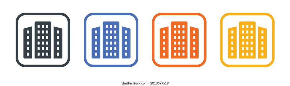 Office buildings icon. City town symbol vector illustration.