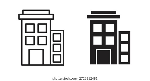 Iconos de edificios de oficinas colección de Vector para Diseños web. iconos planos