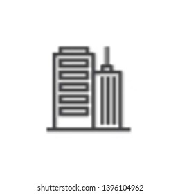 Office buildings line icon. linear style sign for mobile concept and web design. Business building outline vector icon. Symbol, logo illustration. Pixel perfect vector graphics