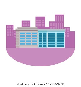 Office buildings and real estates in the city scenery ,vector illustration graphic design.