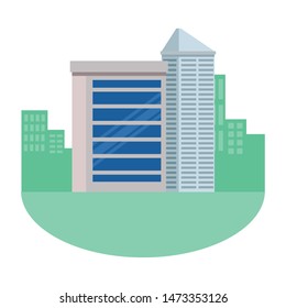 Office buildings and skyscraper real estates in the city scenery ,vector illustration graphic design.