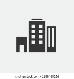 Office Buildings Vector Icon Sky Scraper