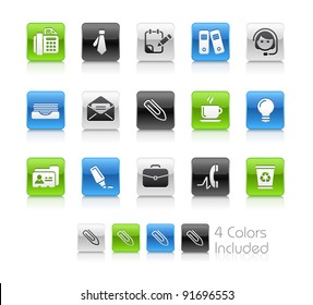 Office & Business Buttons  / The file Includes 4 color versions in different layers.