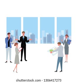 Office Business Concept Illustration City