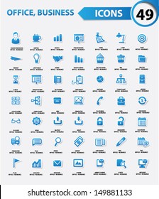 Office and business concept,Blue version,vector