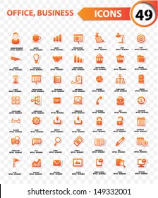 Office and business concept,Orange version,blank background,vector